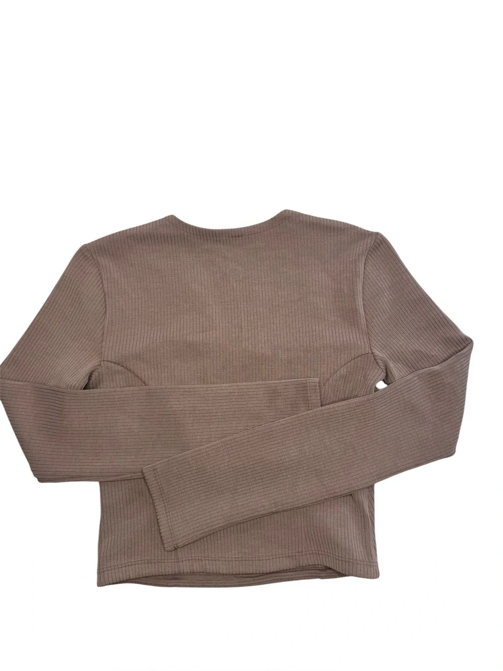 Lululemon Ribbed Softstreme Asymmetrical Long-Sleeve Shirt Taupetastic Size XXS